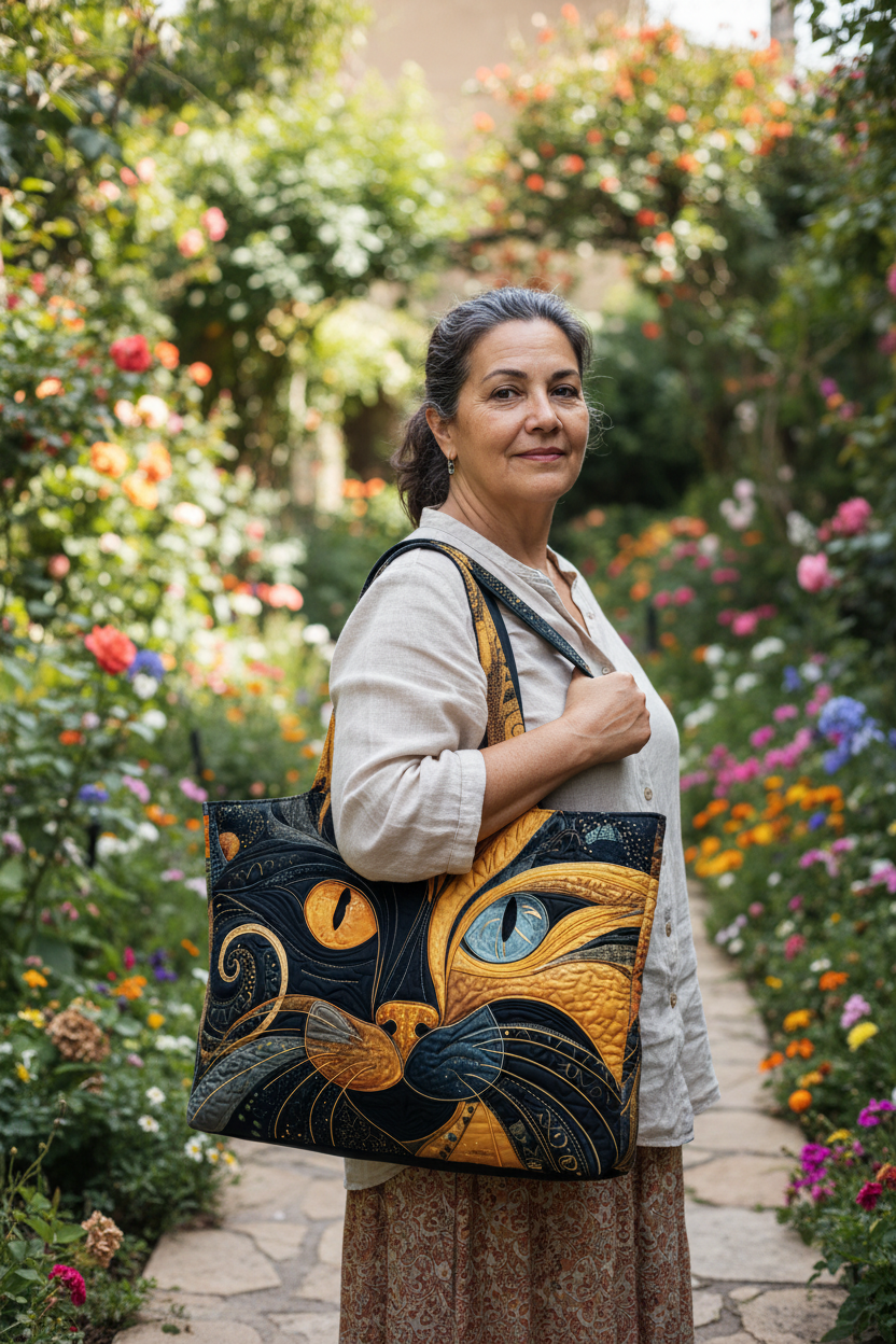 Bolso Artesanal - Gato Místico
