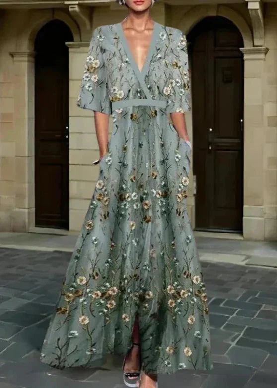 Silvia - Vestido Maxi Floral Elegante