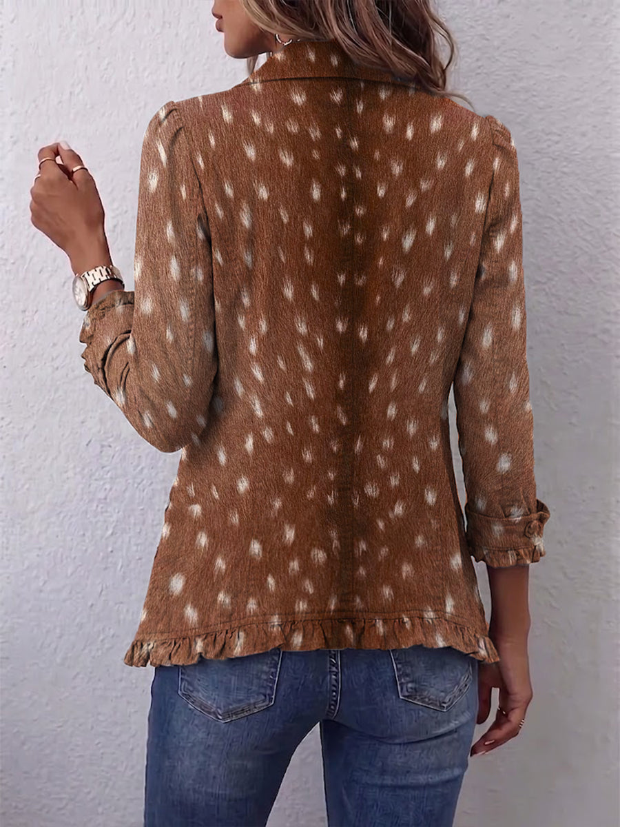 Layla | Chaqueta Bohemia con Estampado Animal y Textura Rizada