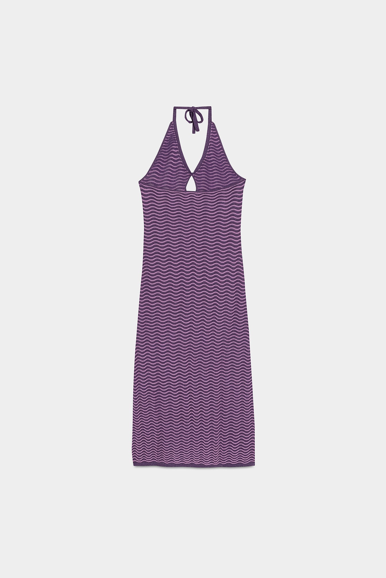 VESTIDO MIDI HALTER PUNTO