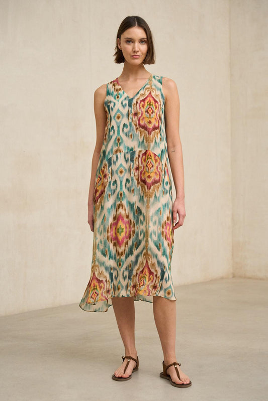 Vestido Naïra estampado ikat