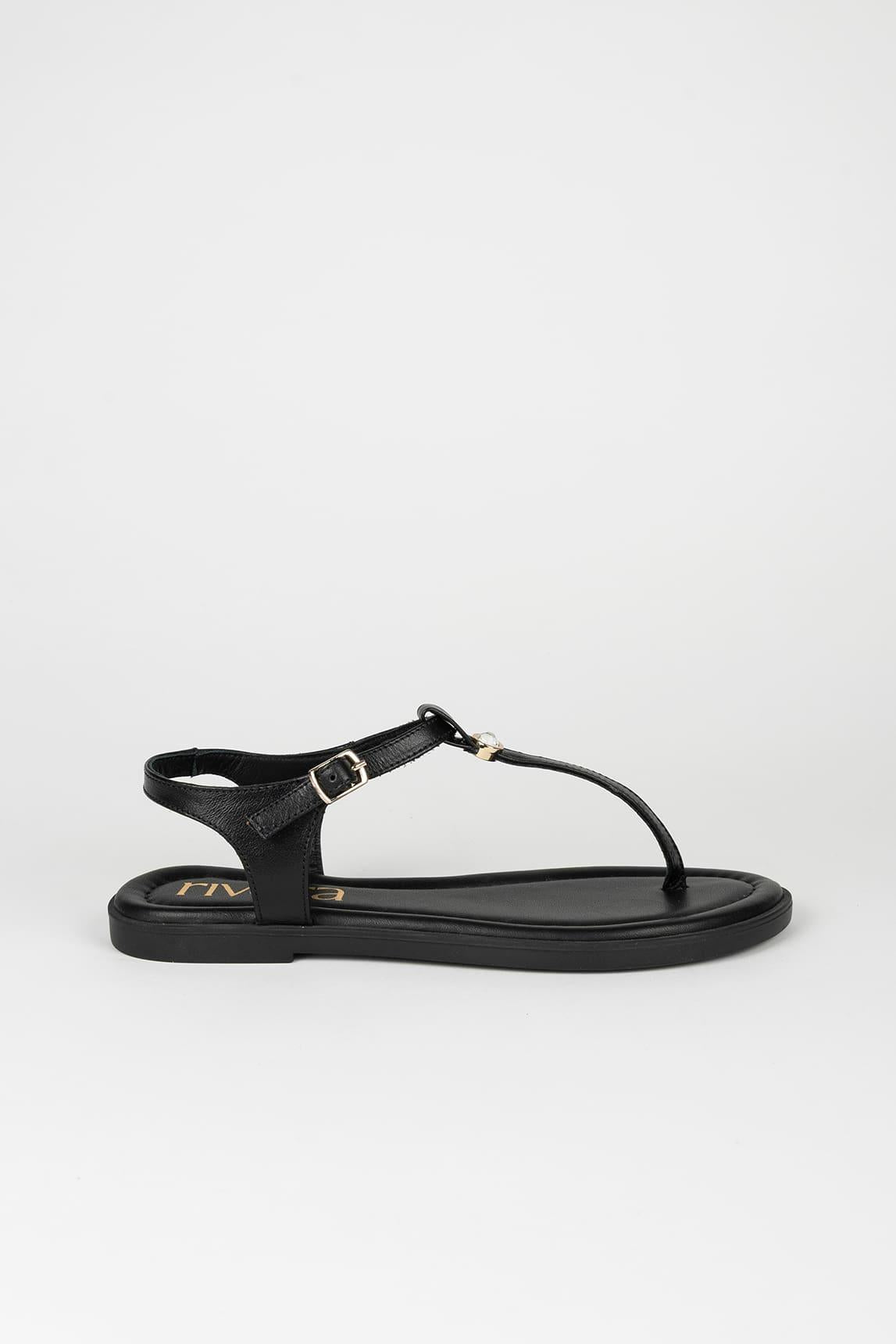 Sandalia Thalira piel negra