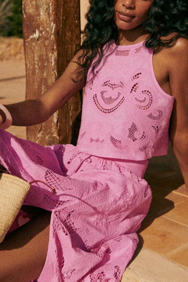 Alba - Conjunto Rosa en Encaje