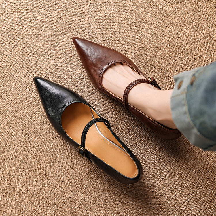 Joria - Zapatos Mary Jane para mujer con punta afilada