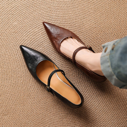 Joria - Zapatos Mary Jane para mujer con punta afilada