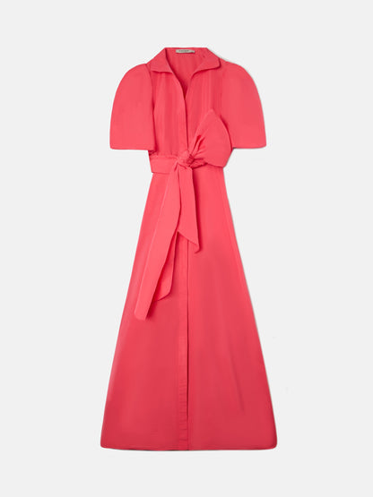 Vestido CaprileXSilbon camisero tafeta rojo