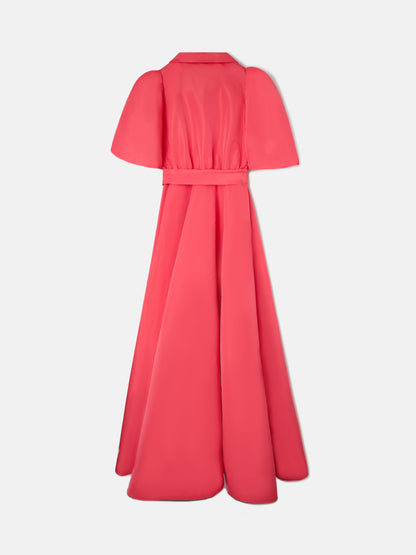 Vestido CaprileXSilbon camisero tafeta rojo