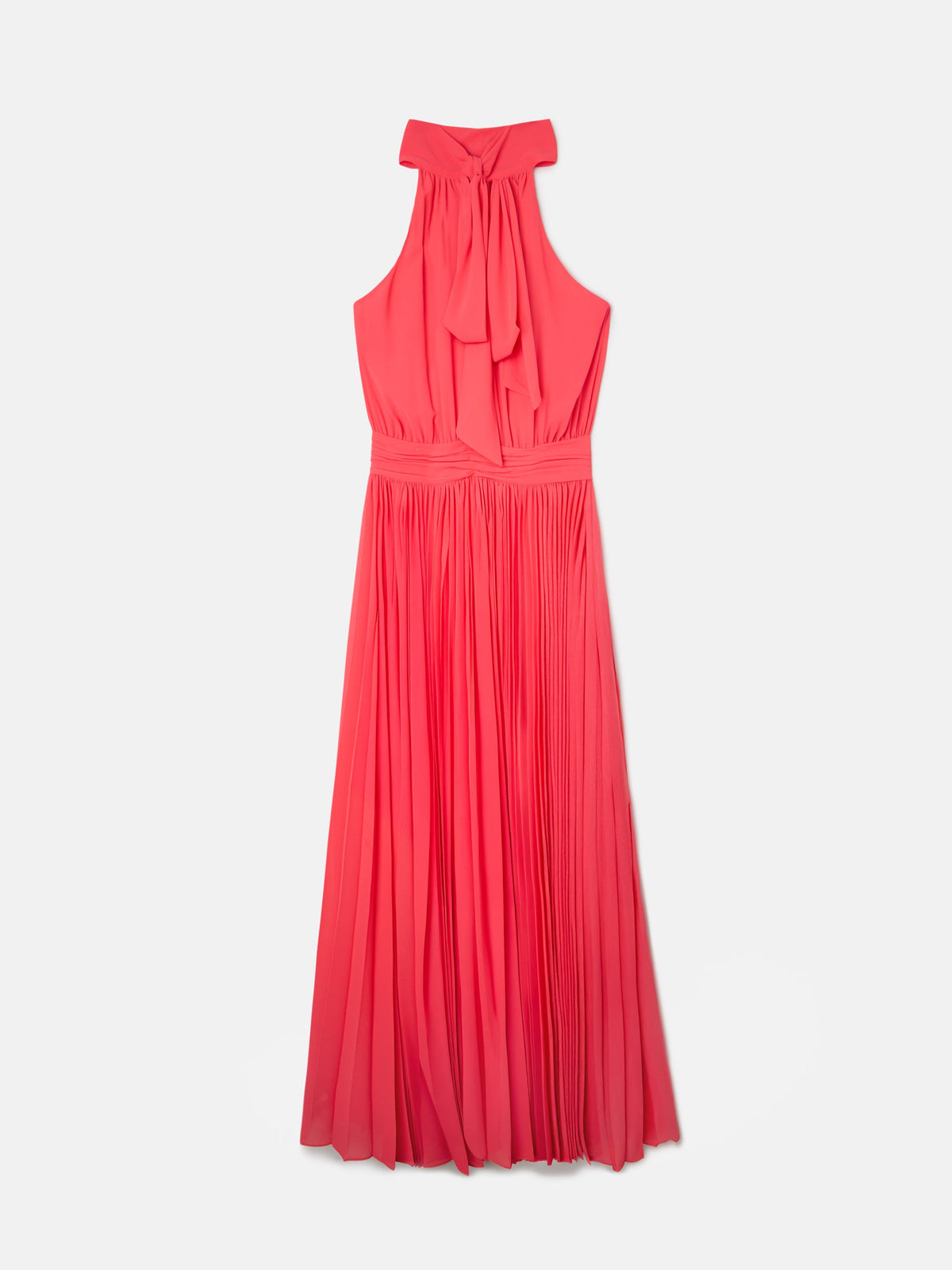 Vestido CaprileXSilbon plisado lazo coral