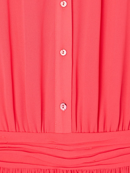 Vestido CaprileXSilbon plisado lazo coral