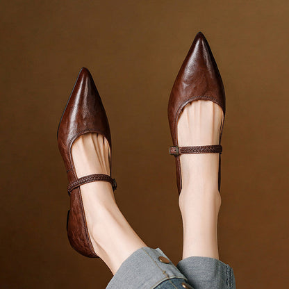 Joria - Zapatos Mary Jane para mujer con punta afilada