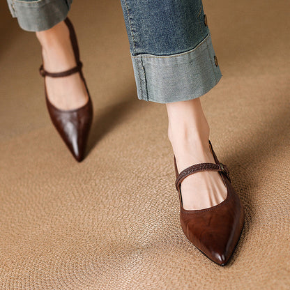 Joria - Zapatos Mary Jane para mujer con punta afilada