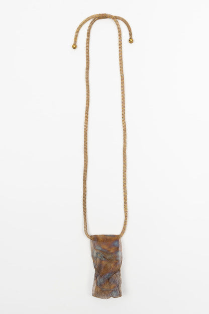 Collar Aura malla dorada iridiscente