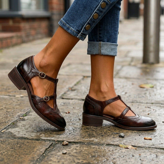 Isabella - Zapatos Mary Jane para mujer con tacón bajo y comodidad