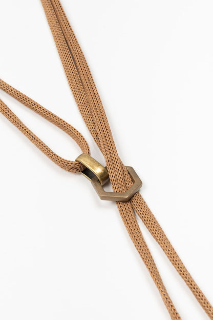 Collar Bolo hexágono FL Private Collection camel