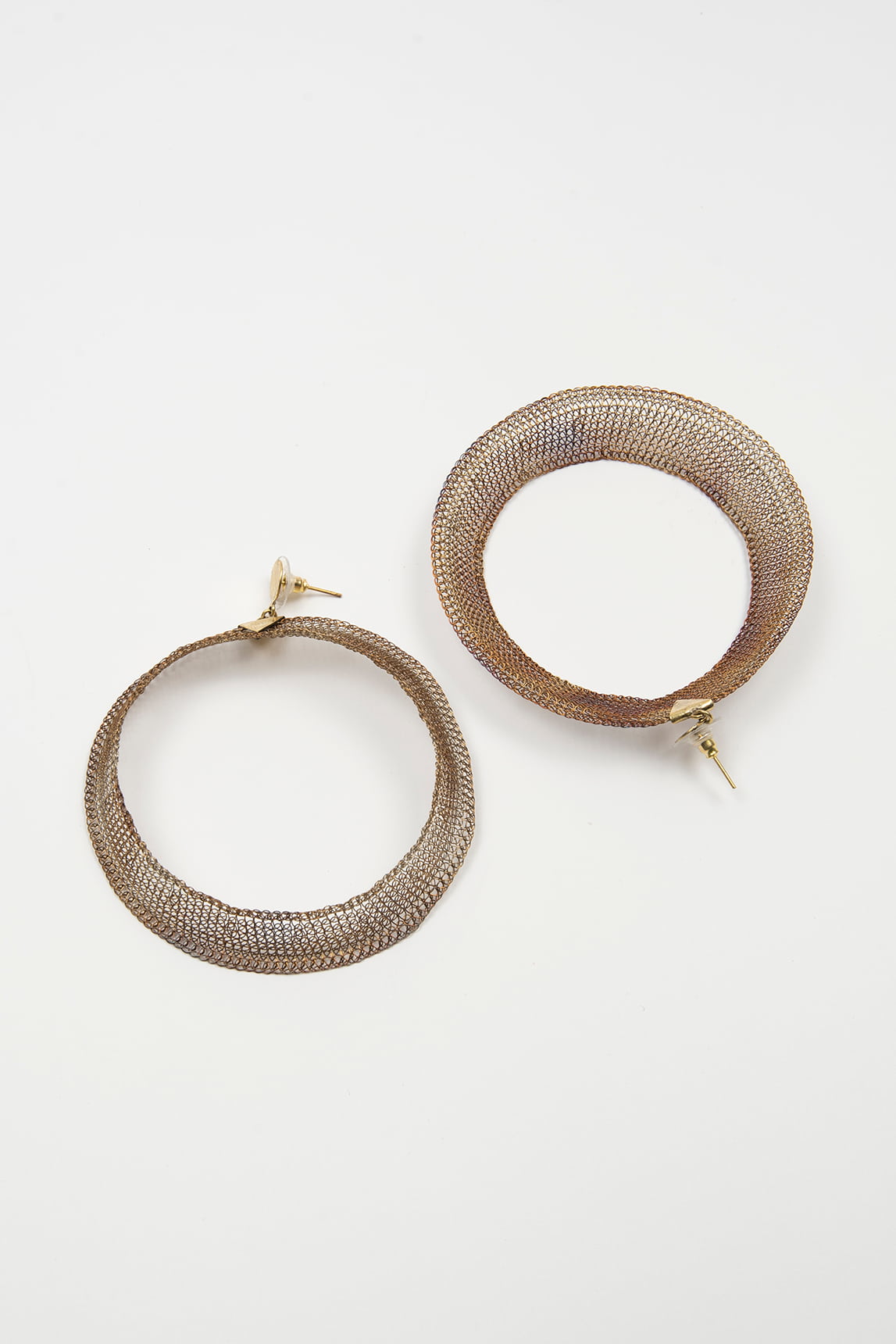 Pendientes Halo malla cobre