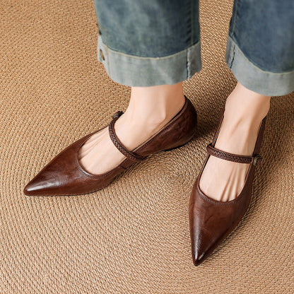 Joria - Zapatos Mary Jane para mujer con punta afilada