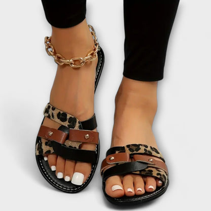 Júlia - Sandalias con Tiras cruzadas de Leopardo