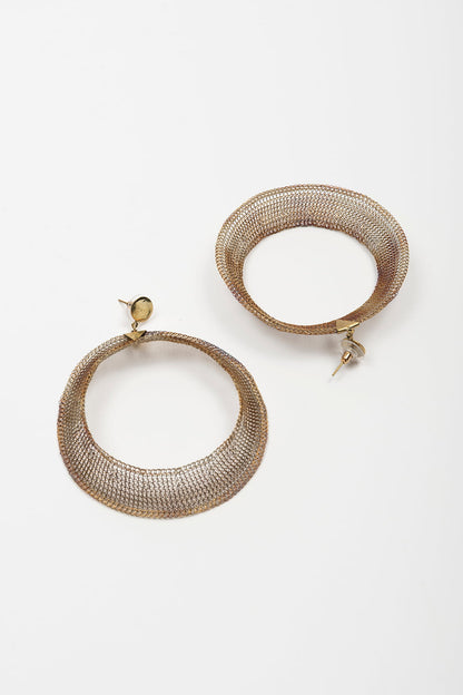 Pendientes Halo malla cobre