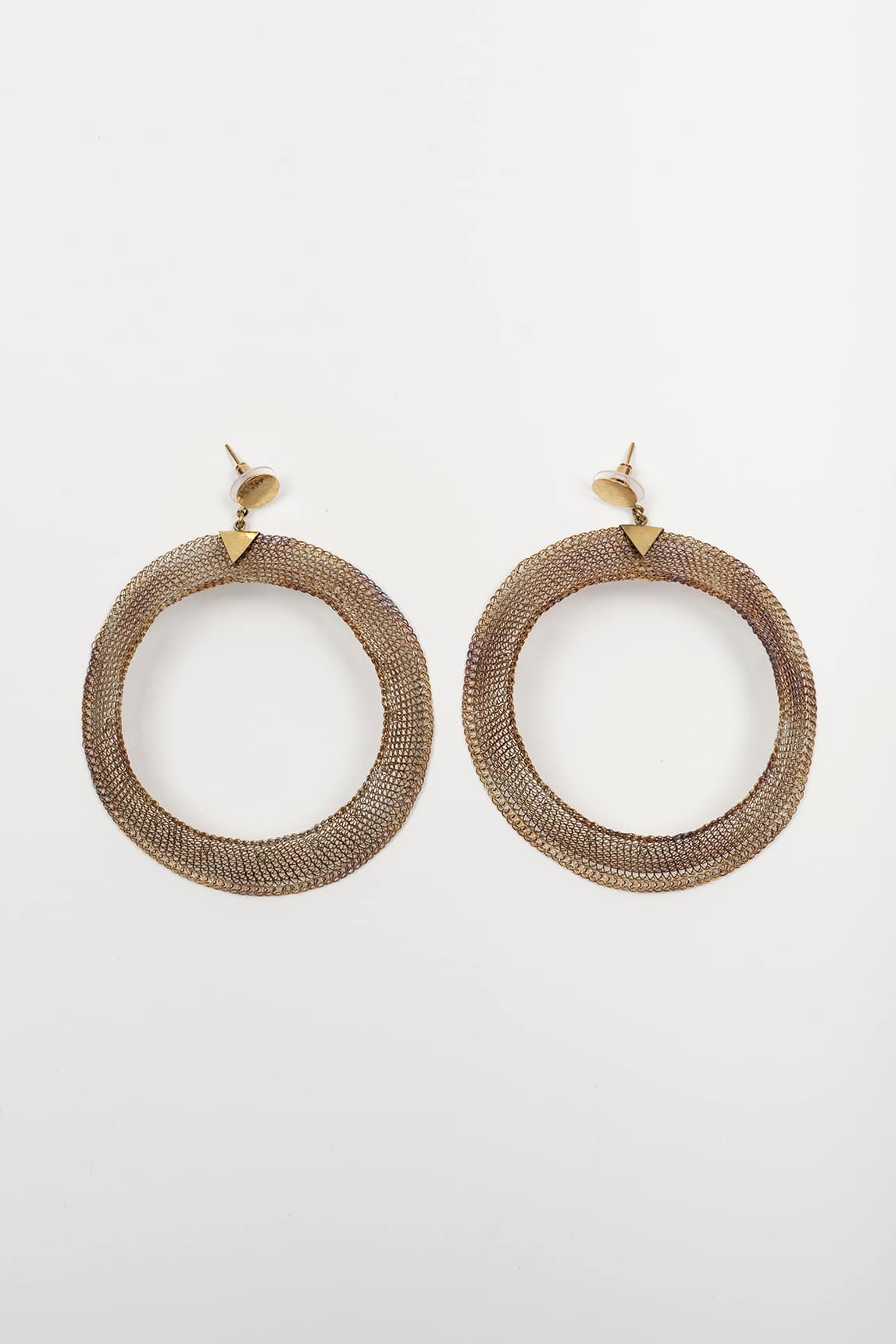 Pendientes Halo malla cobre