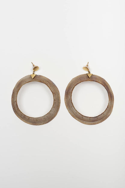 Pendientes Halo malla cobre
