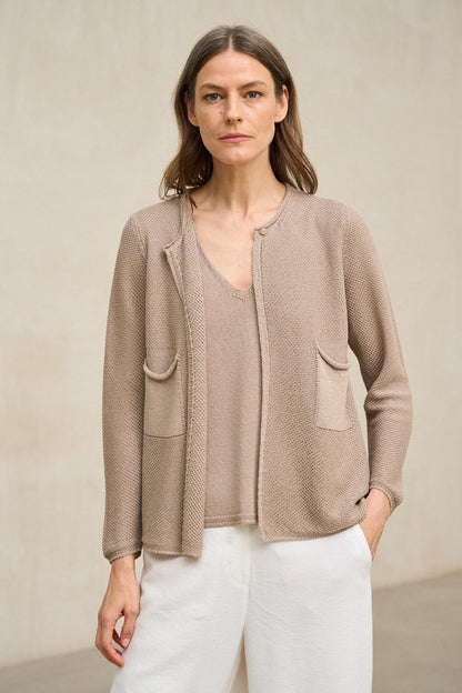 Chaqueta de punto Lierne arena tostado