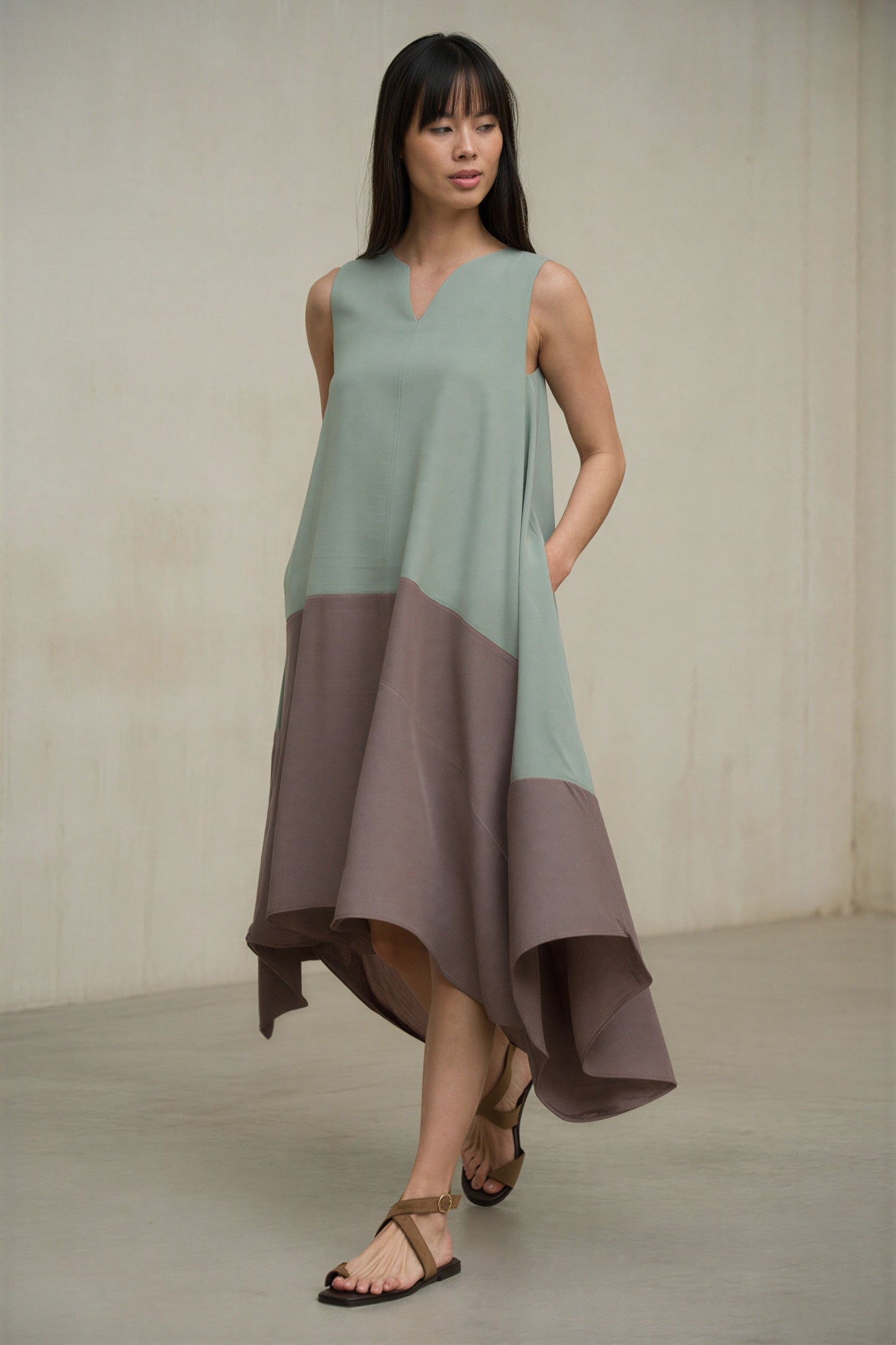 Vestido Velaria verde agua