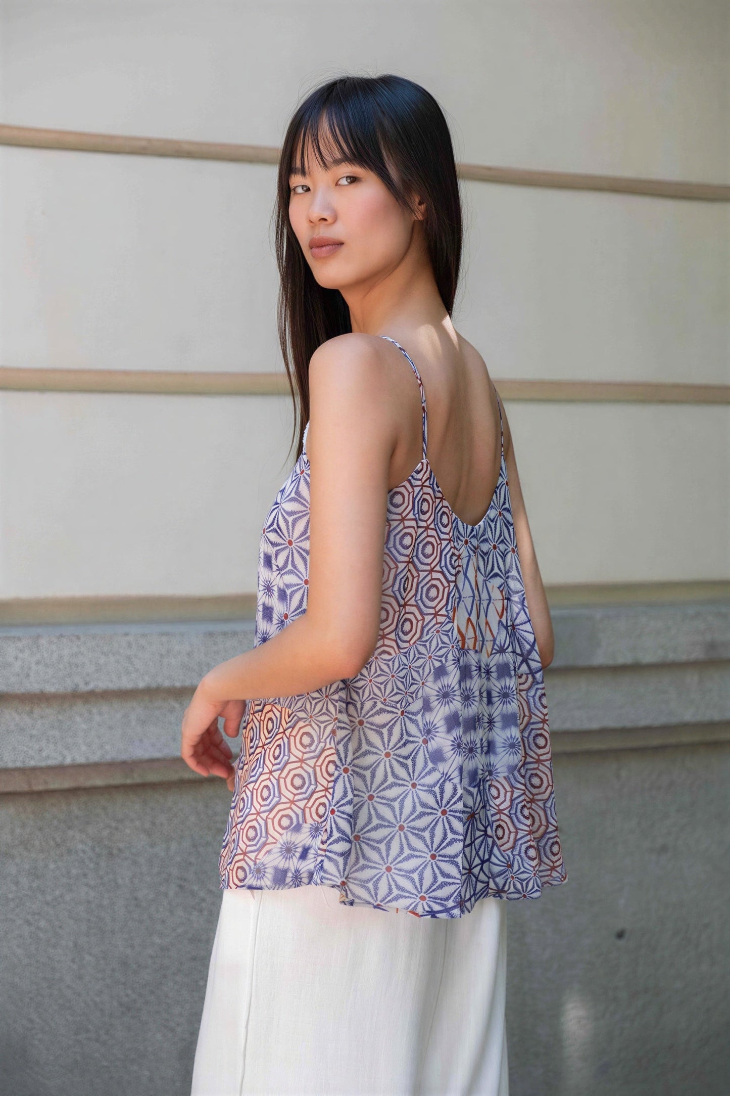 Top Selene estampado abstracto