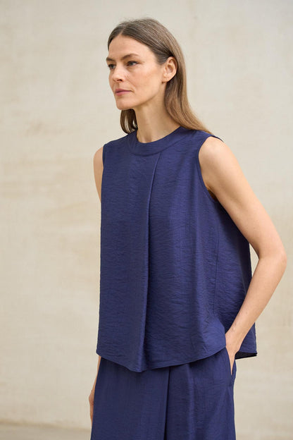 Top Arvienne azul marino