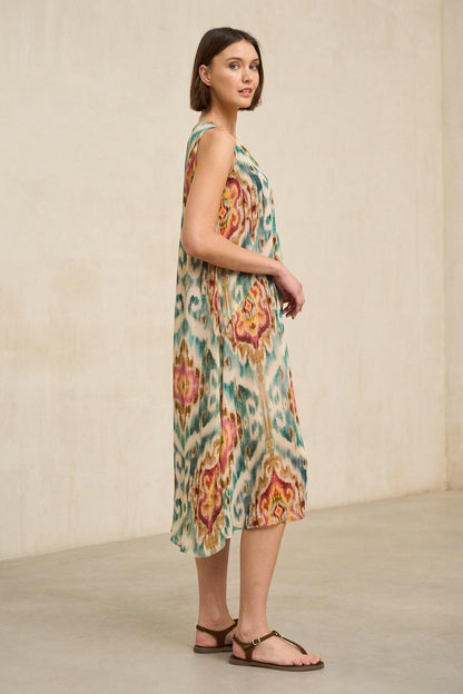 Vestido Naïra estampado ikat