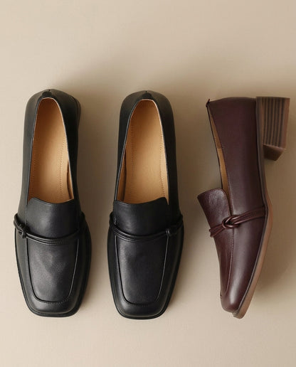 Audrey - Mocasines de mujer con tacón bloque y comodidad