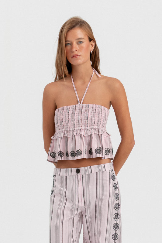 TOP RAYAS LUREX BORDADO