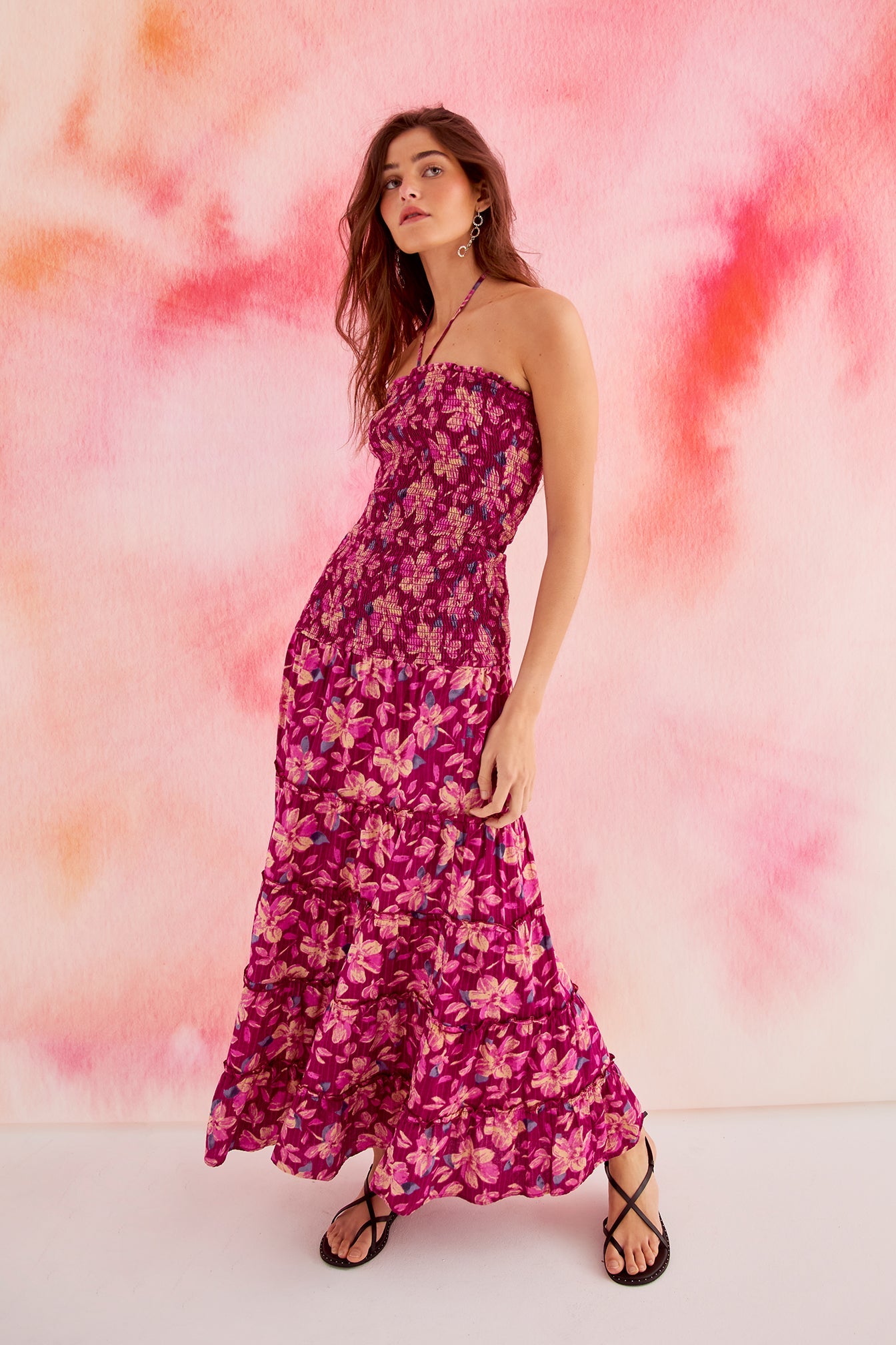 VESTIDO FRUNCIDO ESTAMPADO