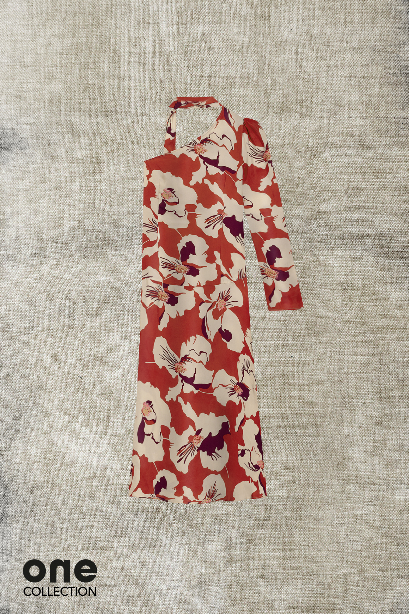 VESTIDO MIDI ASIMETRICO ARIEL