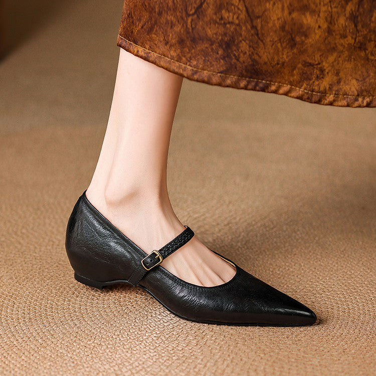 Joria - Zapatos Mary Jane para mujer con punta afilada