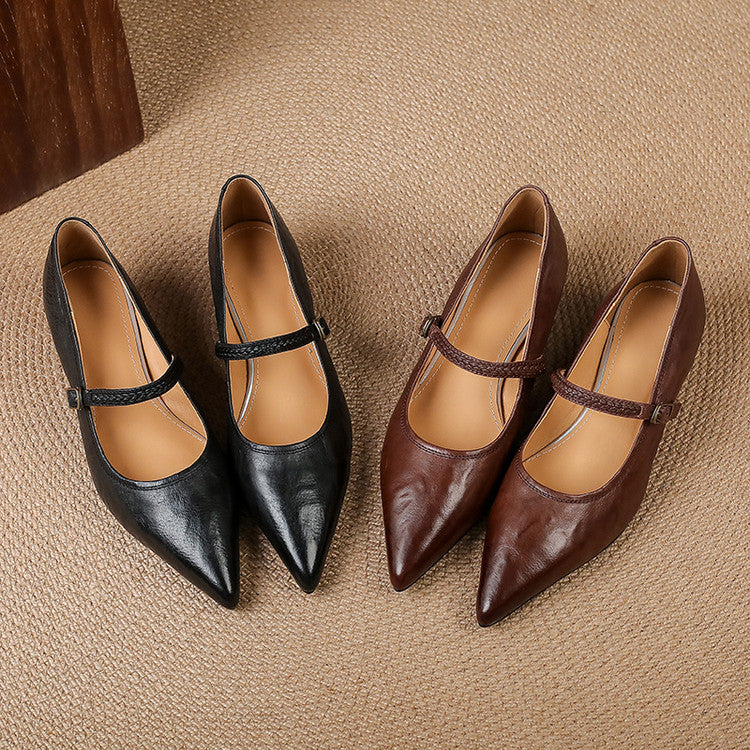 Joria - Zapatos Mary Jane para mujer con punta afilada