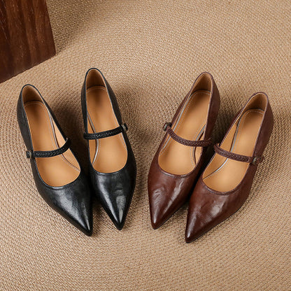 Joria - Zapatos Mary Jane para mujer con punta afilada