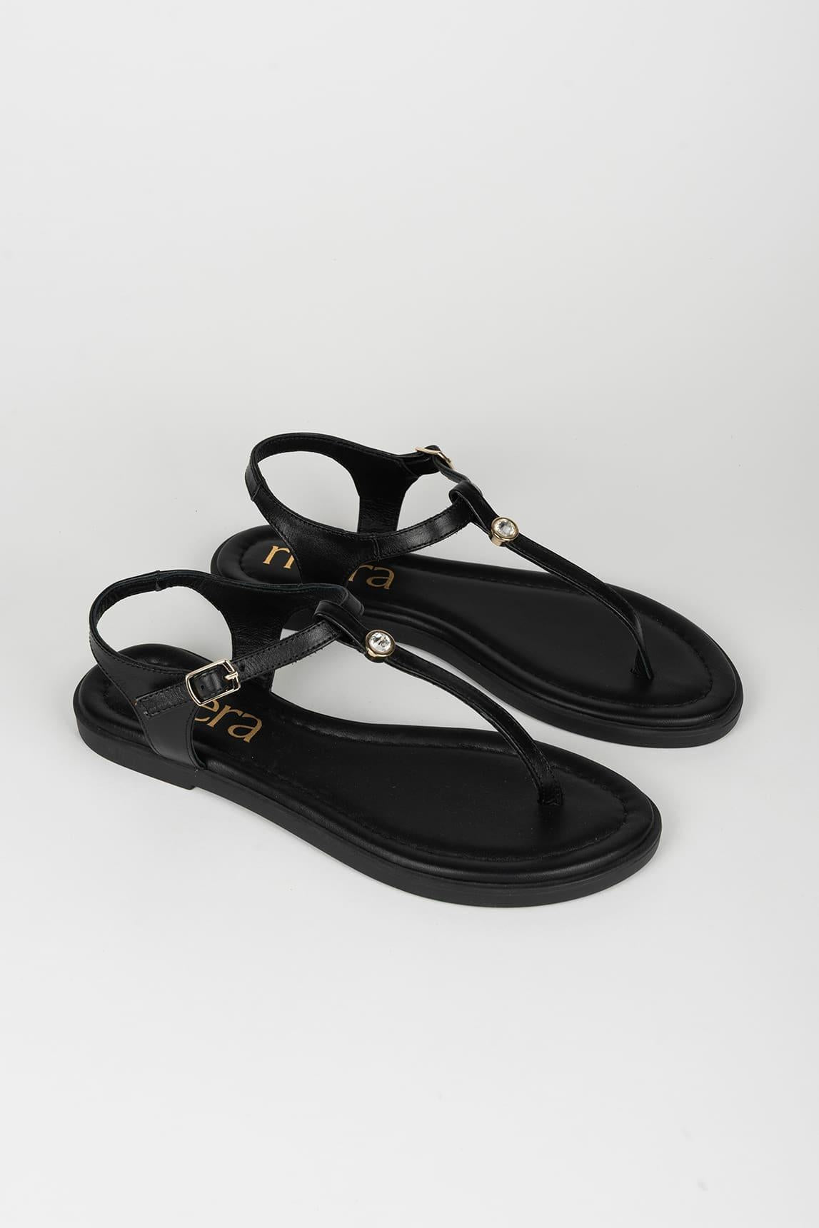 Sandalia Thalira piel negra