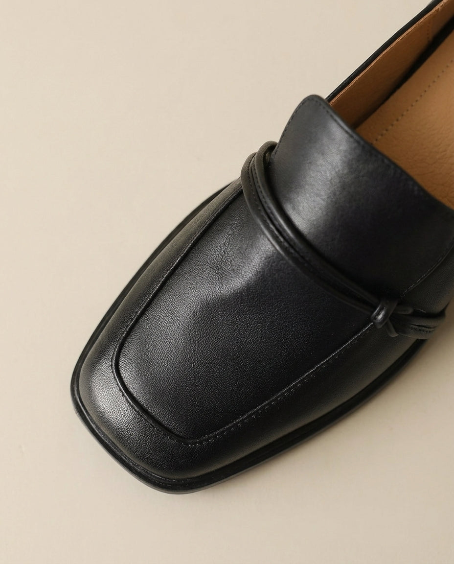 Audrey - Mocasines de mujer con tacón bloque y comodidad