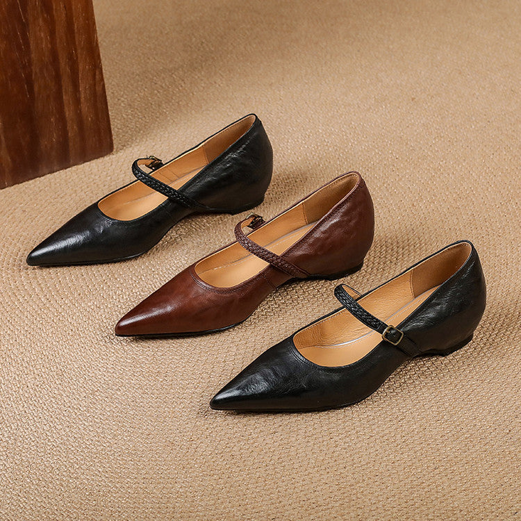 Joria - Zapatos Mary Jane para mujer con punta afilada