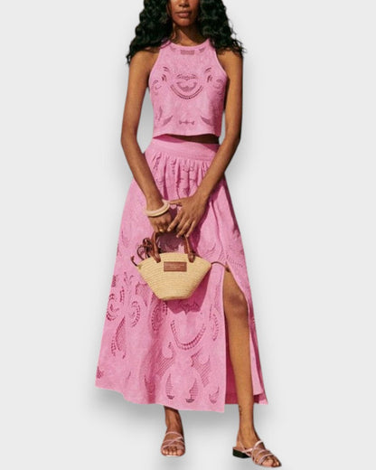 Alba - Conjunto Rosa en Encaje