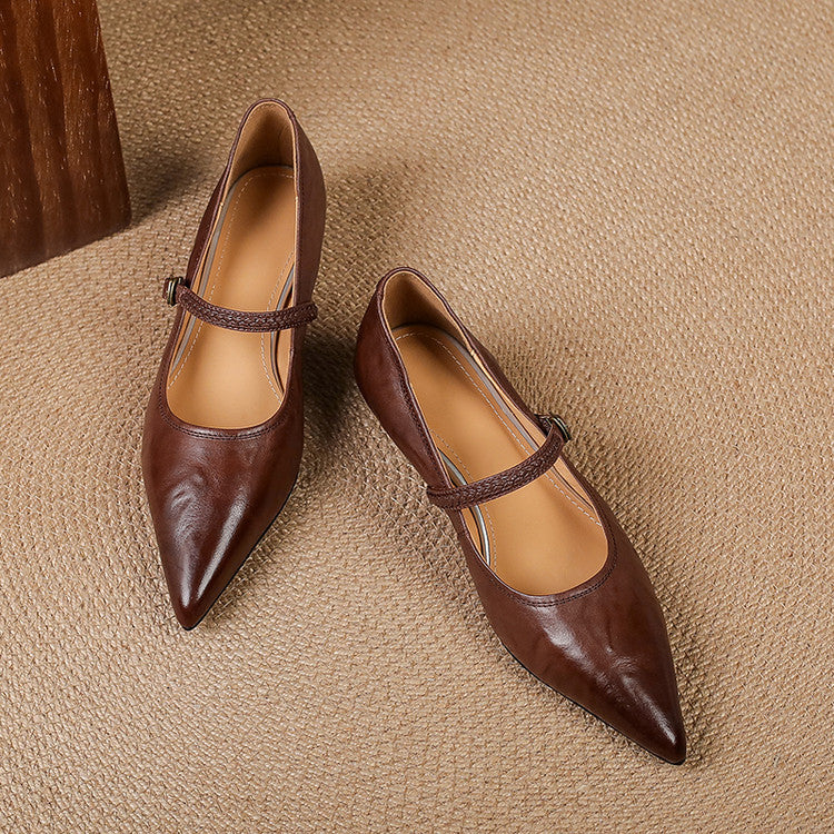Joria - Zapatos Mary Jane para mujer con punta afilada