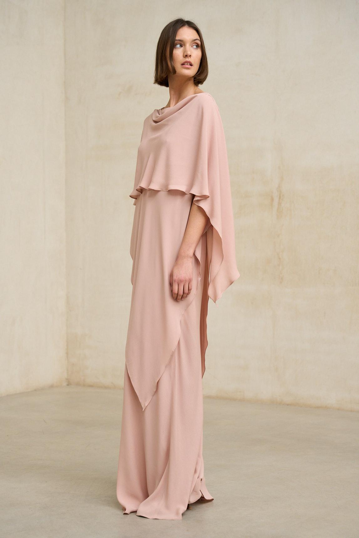 Vestido Kaedryn rosa empolvado