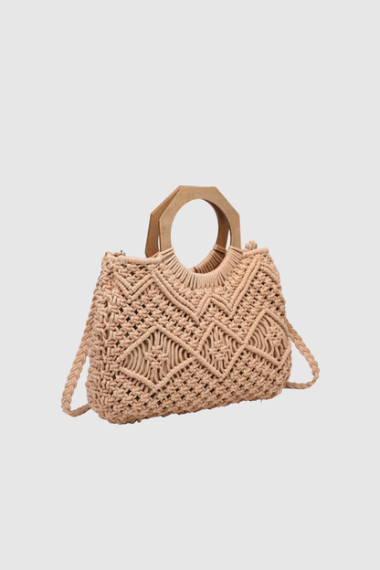 BOLSO CROCHET ASA MADERA