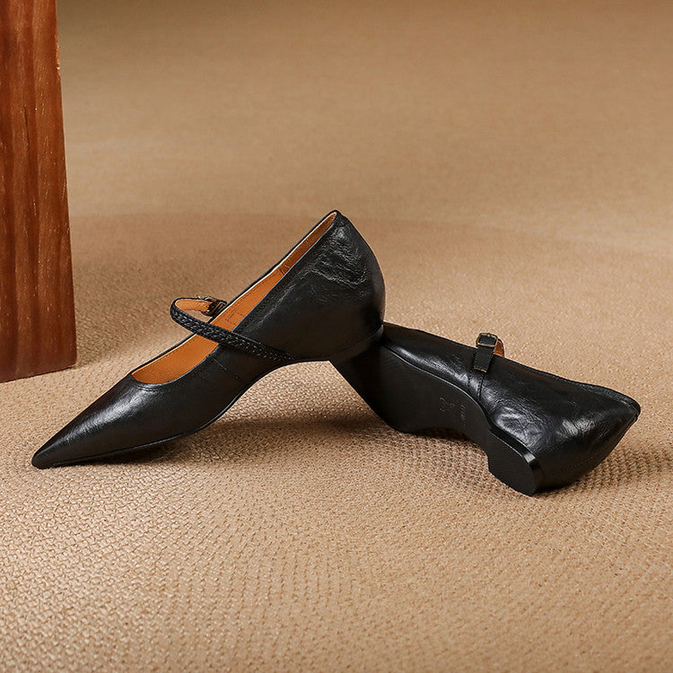 Joria - Zapatos Mary Jane para mujer con punta afilada