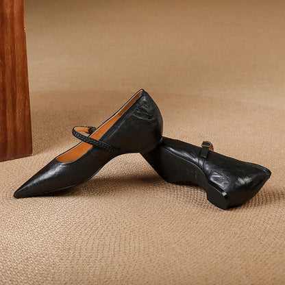 Joria - Zapatos Mary Jane para mujer con punta afilada