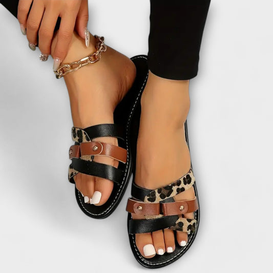 Júlia - Sandalias con Tiras cruzadas de Leopardo