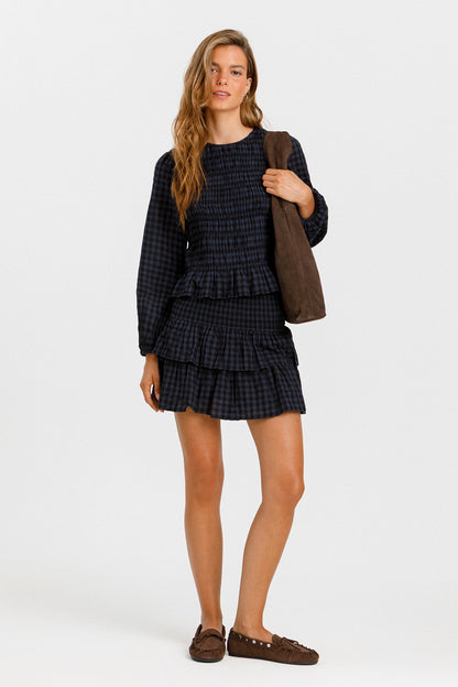 BLUSA FRUNCIDA CUADROS