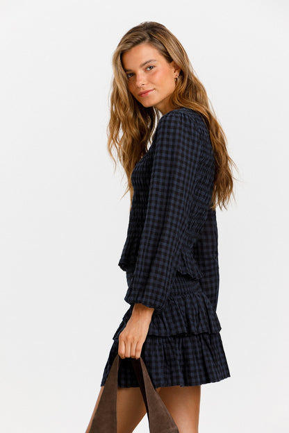 BLUSA FRUNCIDA CUADROS