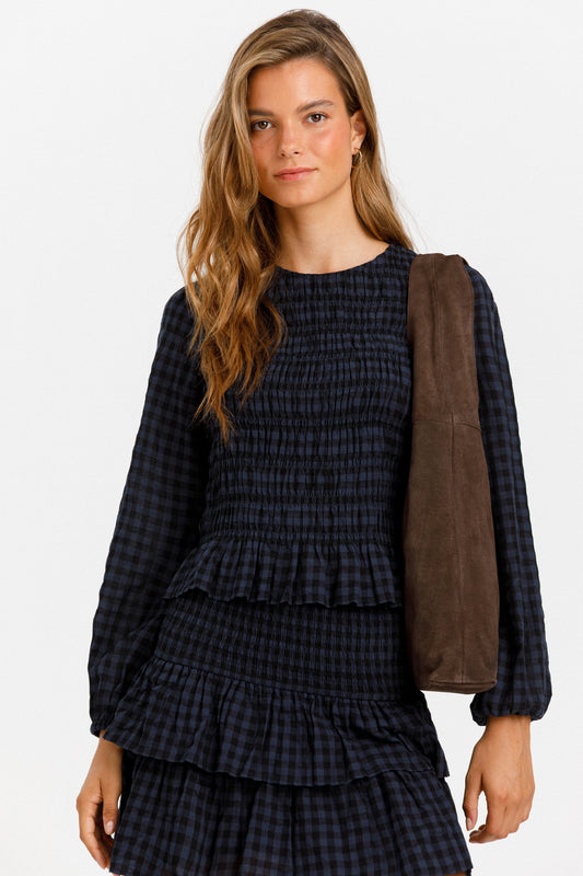 BLUSA FRUNCIDA CUADROS