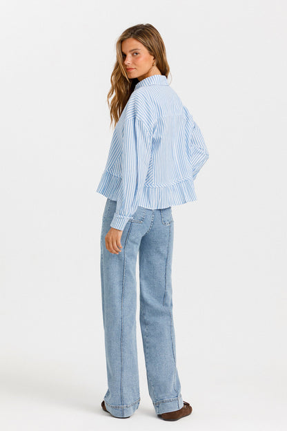 CAMISA VOLANTE RAYAS